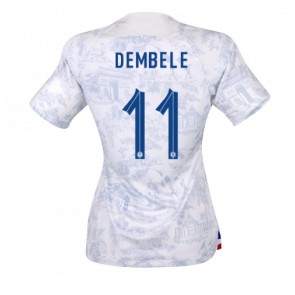 Frankrike Ousmane Dembele #11 Bortatröja Kvinnor VM 2022 Kortärmad